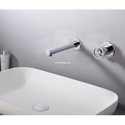 IMEX Olimpo Μπαταρία Νιπτήρα Επίτοιχη Χρωμέ GLC033