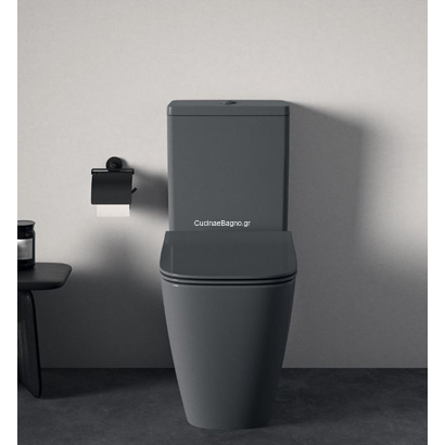 Ideal Standard i.Life B 66,5 cm Rimless Γκρι Λεκάνη με καζανάκι και κάλυμμα SOFT CLOSE SANDWICH