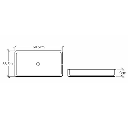 Sanitec 283 Galaxy Aktis 60x38 Νιπτήρας Επιτραπέζιος Τεχνογρανίτης