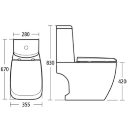Ideal Standard Ventuno 67 cm Λεκάνη με καζανάκι και κάλυμμα SOFT CLOSE WRAPOVER