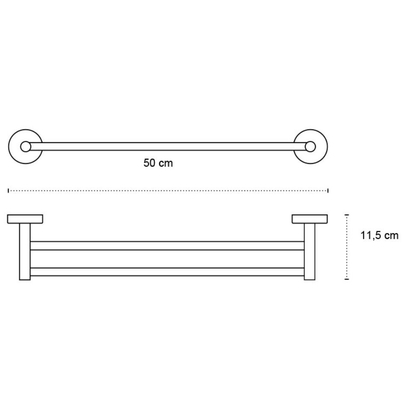 KARAG Uno Satine Brassed Πετσετοθήκη Διπλή 50cm 125299