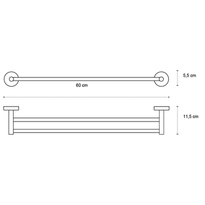 KARAG Uno Satine Brassed Πετσετοθήκη Διπλή 60cm 162299
