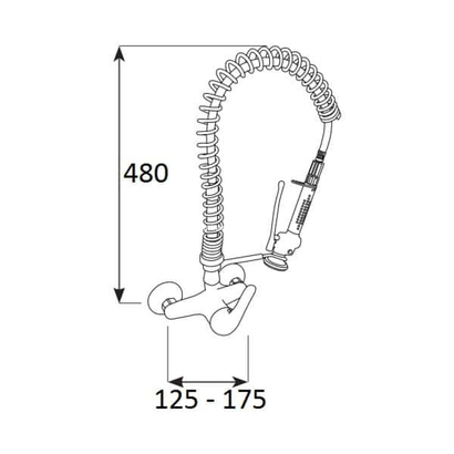 River Spa Επαγγελματική Αναμεικτική Μπαταρία Λάντζας Τοίχου 84200/7/3