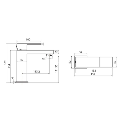 Karag Delos Nero FV11C299-BL Μπαταρία Νιπτήρα Μαύρη