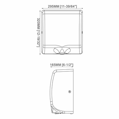 Ανοξείδωτος επαγγελματικός στεγνωτήρας χεριών Μαύρο INOX 304 KW-1002/NG