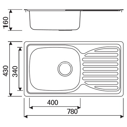 Karag BL-905 Ένθετος Νεροχύτης 78x43 Inox Σατινέ