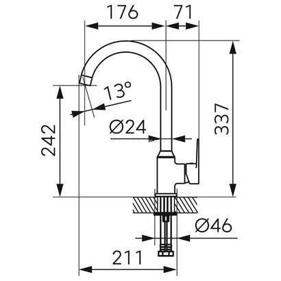 Ferro RITTO S/S BTR4 Μπαταρία Κουζίνας Χρωμέ