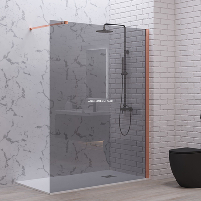 Karag Walkin 1 Rose Gold 90x200 Cm Σταθερό Κρύσταλλο Ντουζιέρας FUME