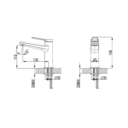 Karag Andare Bianco Μπαταρία Νιπτήρα Λευκή