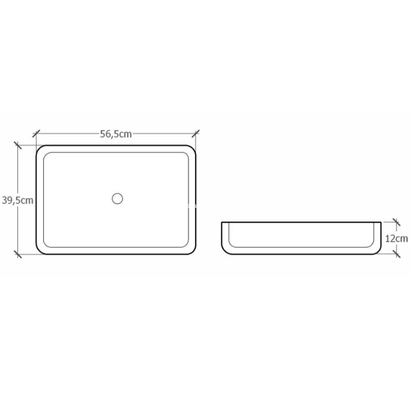 Sanitec Galaxy 281 Atlas 56x39 Νιπτήρας Επιτραπέζιος Τεχνογρανίτης