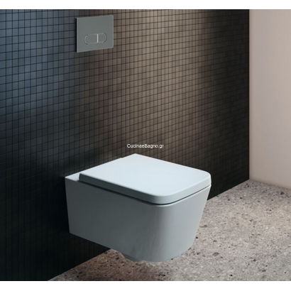 Ideal Standard Blend Cube 54,5 cm Aquablade Λεκάνη Κρεμαστή Με Κάλυμμα SOFT CLOSE WRAPOVER