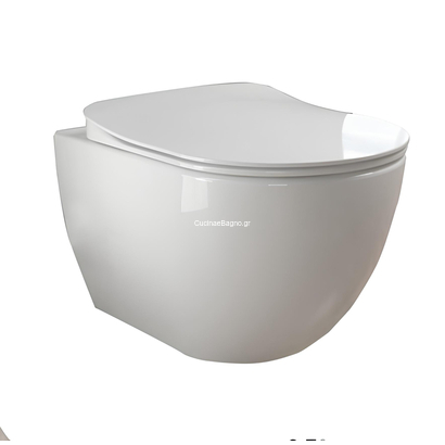 Creavit Siamp Fit 48x36 Rim-Off Λεκάνη Κρεμαστή