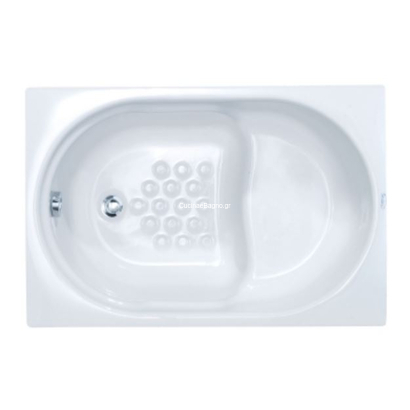 Sanitec Gloria 105x70 Μπανιέρα Ακρυλική 523 Με Κάθισμα