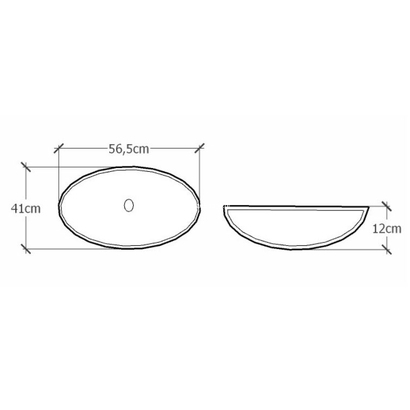 Sanitec Galaxy 282 Helios 56x41 Νιπτήρας Επιτραπέζιος Τεχνογρανίτης