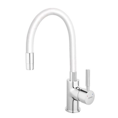 Ferro ZUMBA BZA4W Μπαταρία Κουζίνας Με Εύκαμπτο Σπιράλ Λευκό