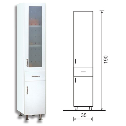 ProBagno 590K 35x35x190h Έπιπλο Κολώνα - Στήλη Μπάνιου