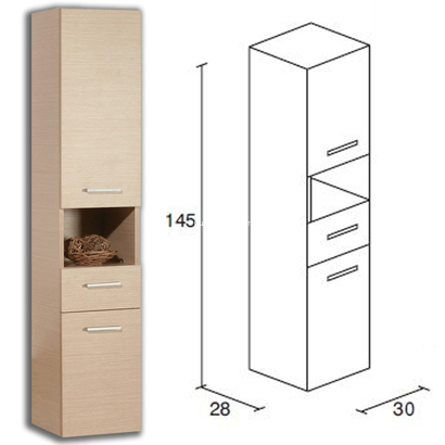 ProBagno 627Κ Κολώνα Κρεμαστή 30x28x145 Έπιπλο - Στήλη Μπάνιου Επίτοιχη