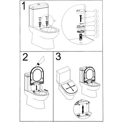 Universal Square Κάλυμμα λεκάνης Soft Close