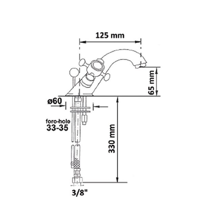 Reitano Antea Χρωμέ Μπαταρία Νιπτήρος Ρετρό 110617