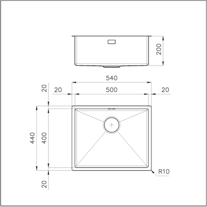 Foster Quadra R12 Gun Metal 54x44 Νεροχύτης Ανοξείδωτος Υποκαθήμενος 1715856