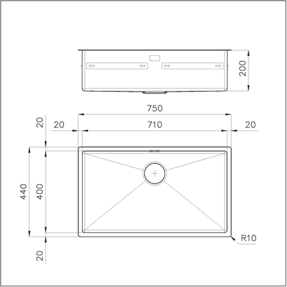 Foster Quadra R12 Gun Metal 75x44 Νεροχύτης Ανοξείδωτος Επικαθήμενος 1717056