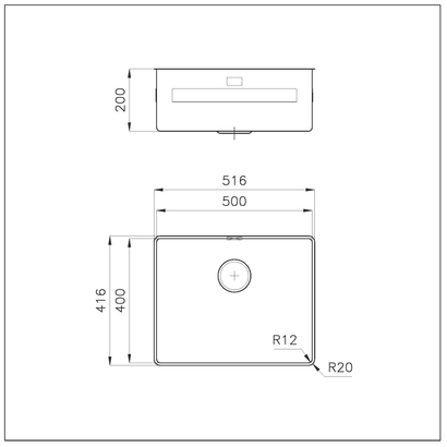 Foster Phantom Gun Metal 51,6x41,6 Νεροχύτης Ανοξείδωτος Υποκαθήμενος 4350056