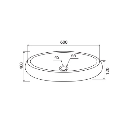 Karag DONAT OVAL FULL POLISH SDOP CREAM Νιπτήρας 60x40 Επιτραπέζιος