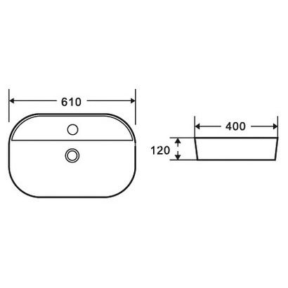 Karag LT 2203 Νιπτήρας Επιτραπέζιος 61x40 cm