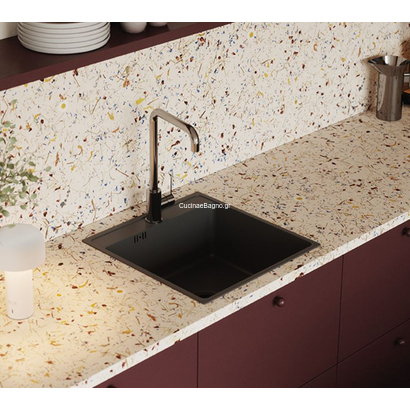 LAVEO Besos Graphite Decor 48x49 Νεροχύτης Ανοξείδωτος SLB_510T