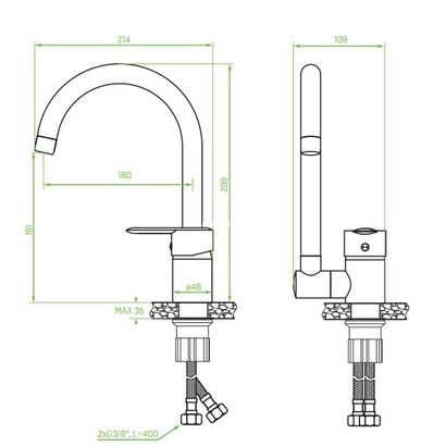 LAVEO Lila Χρωμέ Μπαταρία Κουζίνας Σπαστή BLD 06LD