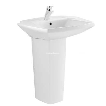 Sanindusa 71x56 Millenium Νιπτήρας Με Κολώνα Δαπέδου