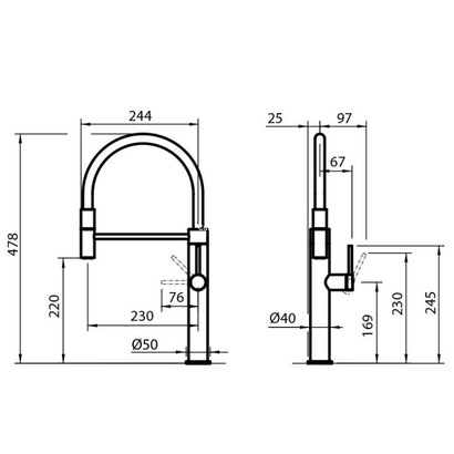 Foster Skin Gun Metal Μπαταρία Κουζίνας Νεροχύτη 8424856
