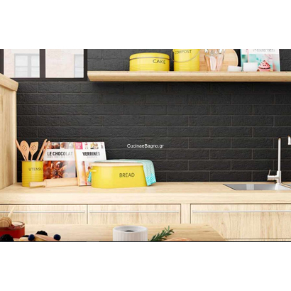 Tiziano Black 7x28 Porcellanato Τουβλάκι Επένδυσης Ματ Ανάγλυφο