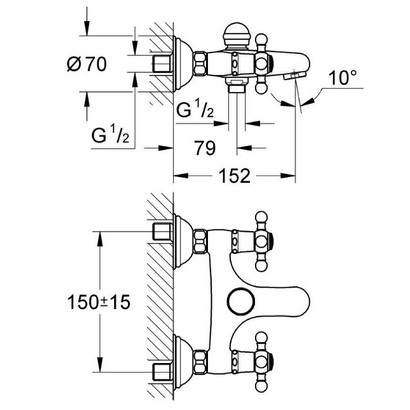 Grohe Sinfonia 25030000 Μπαταρία Λουτρού Σώμα Χρωμέ