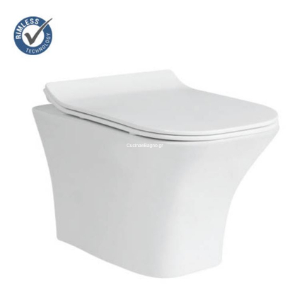 Dora 2615E Rimless Λεκάνη Κρεμαστή Με Κάλυμμα 49 cm