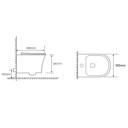 Bella 2619E Rimless Λεκάνη Κρεμαστή Με Κάλυμμα 49 cm