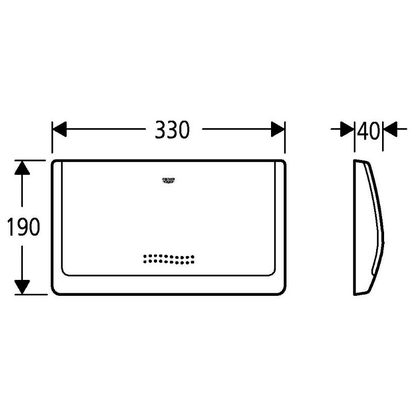 Grohe 42259SH0 Λευκή Classic Μίας Λειτουργίας Πλακέτα Ενεργοποίησης Καζανακιού Οριζόντια