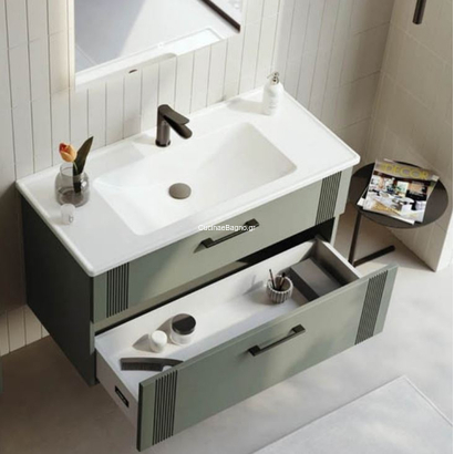 Bari 80 Green Matt Έπιπλο Μπάνιου Κρεμαστό 85x45 PPCV