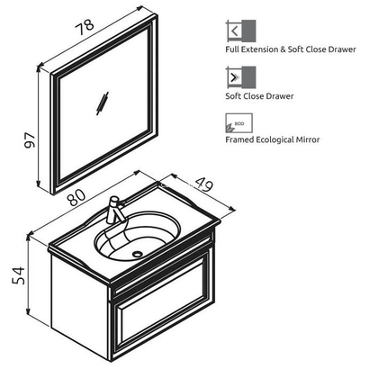 Design 85 Cappucino Έπιπλο Μπάνιου Κρεμαστό 86x48 PPCV