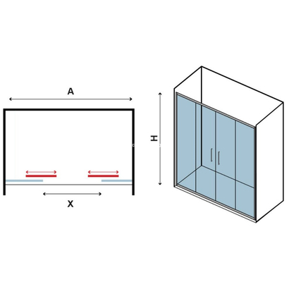 Karag Efe 600 Frame 160x190 Cm Πόρτα Ντουζιέρας Συρόμενη Προφίλ Μαύρο Ματ