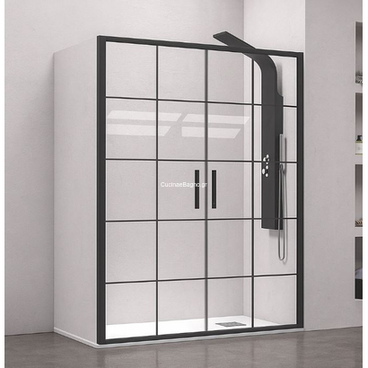 Karag Efe 600 Frame 160x190 Cm Πόρτα Ντουζιέρας Συρόμενη Προφίλ Μαύρο Ματ