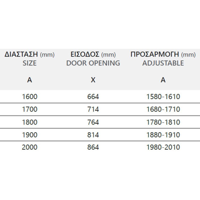 Karag Efe 600 Frame 200x190 Cm Πόρτα Ντουζιέρας Συρόμενη Προφίλ Μαύρο Ματ