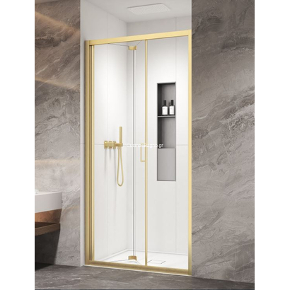 Karag Vivox 400 Χρυσό 90x200 Cm Πόρτα Ντουζιέρας Σπαστή ΔΙΑΦΑΝΗ