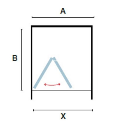 Karag Vivox 400 Χρυσό 95x200 Cm Πόρτα Ντουζιέρας Σπαστή ΔΙΑΦΑΝΗ