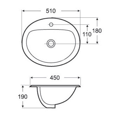 Gloria Raun 51x45 Νιπτήρας Ένθετος 17-2035