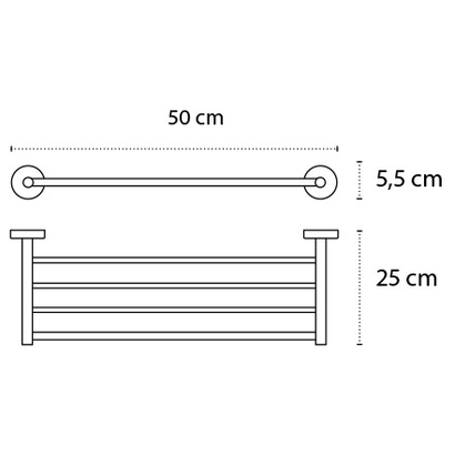 KARAG Uno Nero Opaco Ραφιέρα 50cm 969555