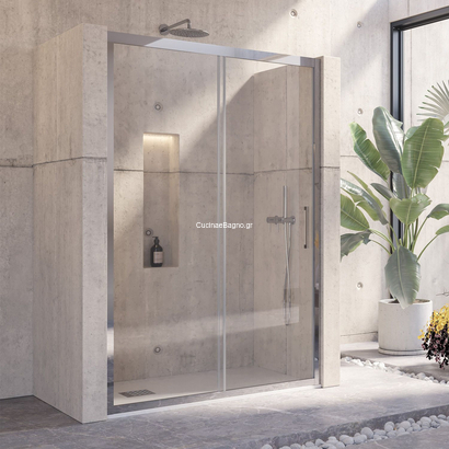 Karag Inox 400 100x190 Cm Καμπίνα Ντουζιέρας Συρόμενη