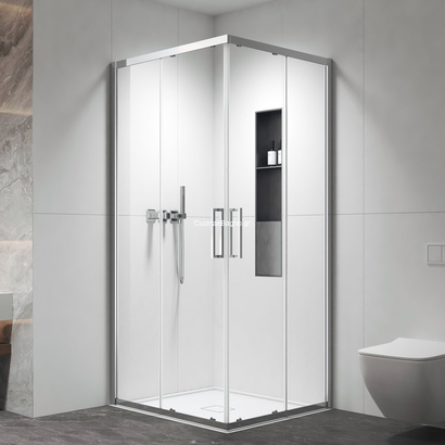 Karag Izy 100 Χρωμέ 100x100x200 Καμπίνα Ντουζιέρας Τετράγωνη