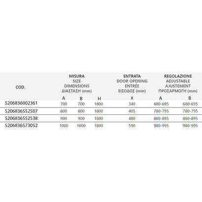 Καμπίνα Ντουζιέρας 100x100x180 Cm Τετραγωνη Karag N Flora 100 MAT