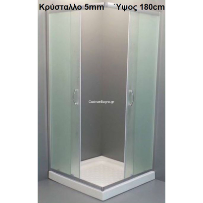 Gloria 90x90x180 Ascot Ματ Καμπίνα Ντουζιέρας Τετράγωνη 90-1960